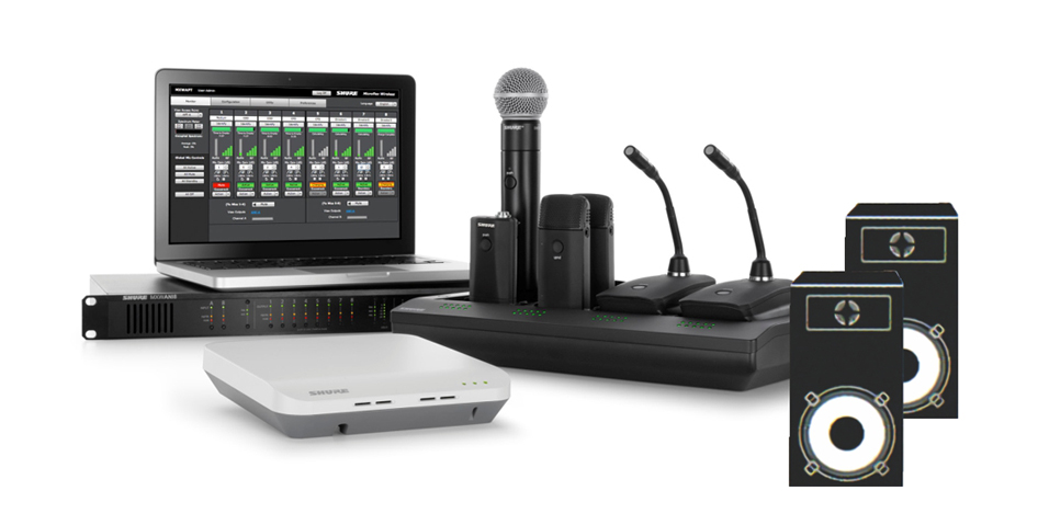 Public address amplifier rack and zoned speaker system